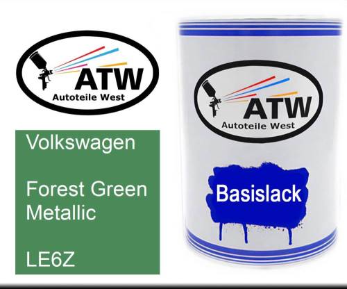 Volkswagen, Forest Green Metallic, LE6Z: 500ml Lackdose, von ATW Autoteile West.